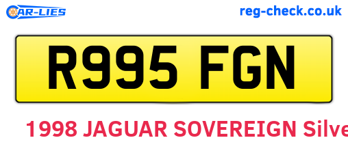 R995FGN are the vehicle registration plates.