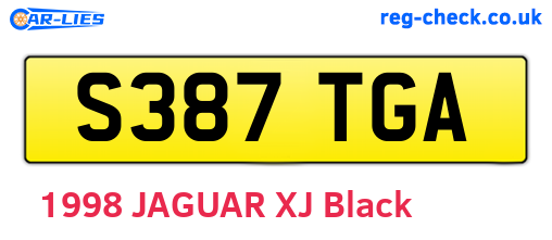 S387TGA are the vehicle registration plates.