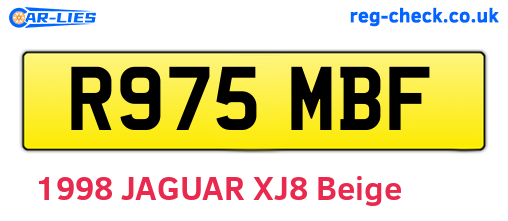 R975MBF are the vehicle registration plates.
