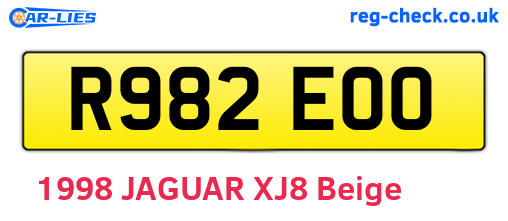 R982EOO are the vehicle registration plates.