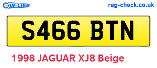 S466BTN are the vehicle registration plates.
