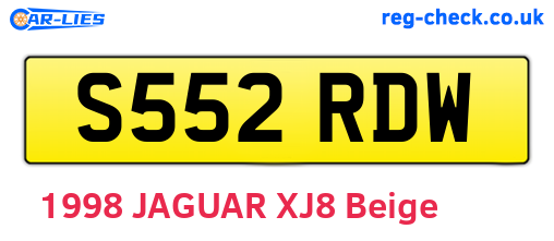 S552RDW are the vehicle registration plates.