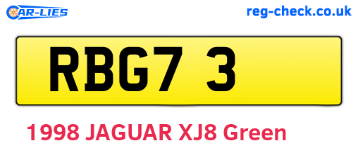 RBG73 are the vehicle registration plates.