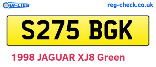 S275BGK are the vehicle registration plates.