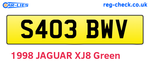 S403BWV are the vehicle registration plates.