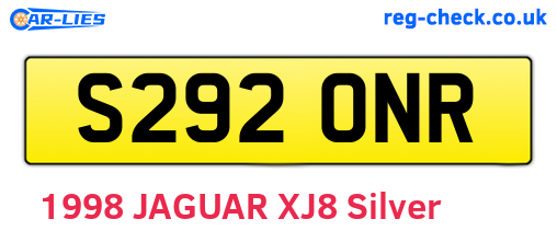 S292ONR are the vehicle registration plates.