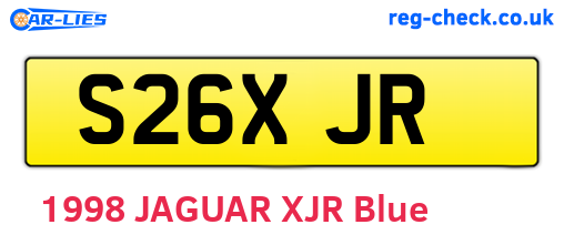 S26XJR are the vehicle registration plates.