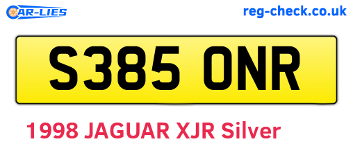 S385ONR are the vehicle registration plates.