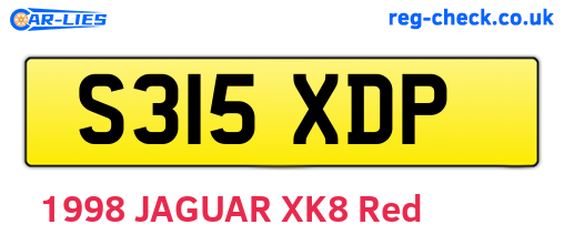 S315XDP are the vehicle registration plates.