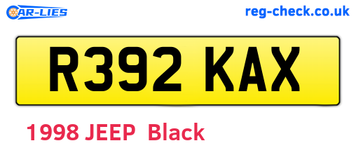 R392KAX are the vehicle registration plates.