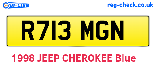 R713MGN are the vehicle registration plates.