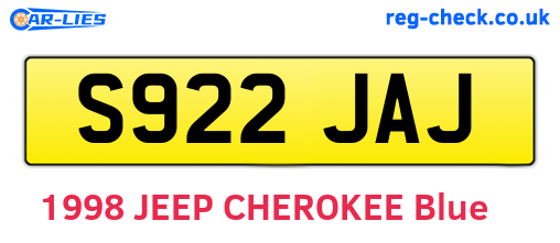 S922JAJ are the vehicle registration plates.
