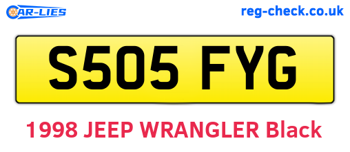 S505FYG are the vehicle registration plates.