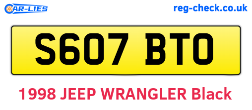 S607BTO are the vehicle registration plates.