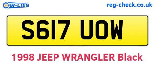 S617UOW are the vehicle registration plates.