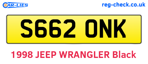 S662ONK are the vehicle registration plates.