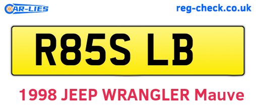 R85SLB are the vehicle registration plates.