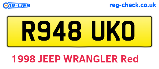 R948UKO are the vehicle registration plates.