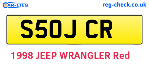 S50JCR are the vehicle registration plates.