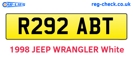 R292ABT are the vehicle registration plates.