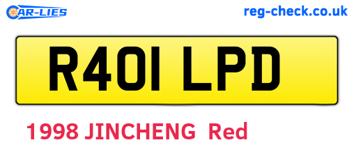 R401LPD are the vehicle registration plates.