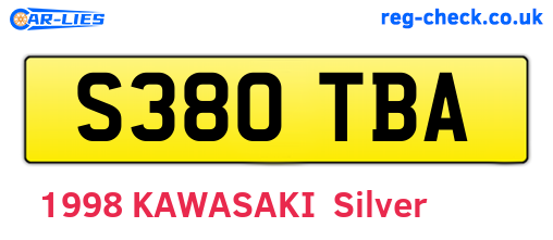 S380TBA are the vehicle registration plates.