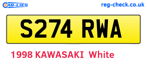 S274RWA are the vehicle registration plates.