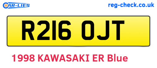 R216OJT are the vehicle registration plates.