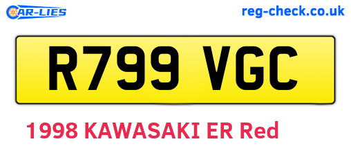 R799VGC are the vehicle registration plates.