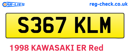 S367KLM are the vehicle registration plates.
