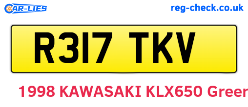 R317TKV are the vehicle registration plates.