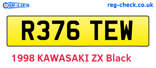 R376TEW are the vehicle registration plates.