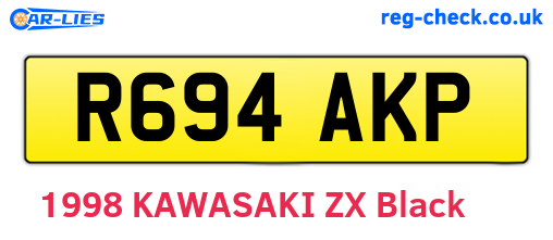 R694AKP are the vehicle registration plates.