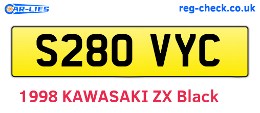 S280VYC are the vehicle registration plates.