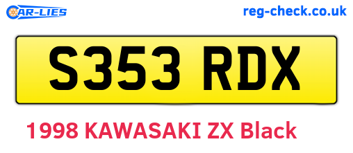 S353RDX are the vehicle registration plates.