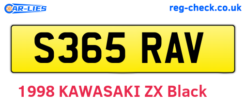 S365RAV are the vehicle registration plates.