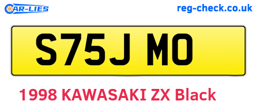 S75JMO are the vehicle registration plates.