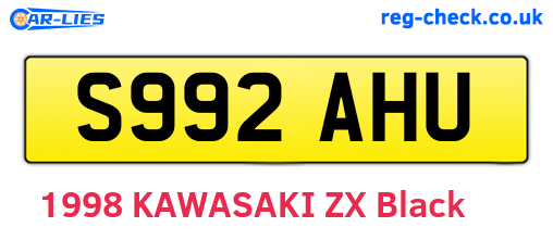 S992AHU are the vehicle registration plates.