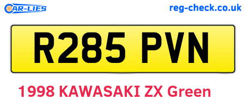 R285PVN are the vehicle registration plates.