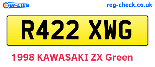 R422XWG are the vehicle registration plates.
