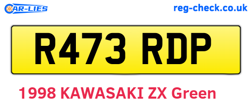 R473RDP are the vehicle registration plates.