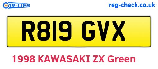 R819GVX are the vehicle registration plates.