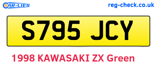 S795JCY are the vehicle registration plates.