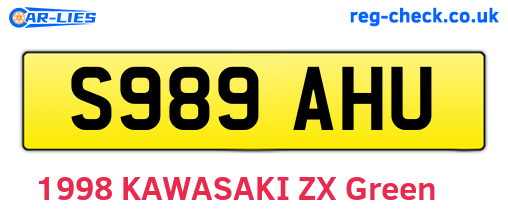 S989AHU are the vehicle registration plates.