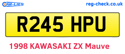 R245HPU are the vehicle registration plates.