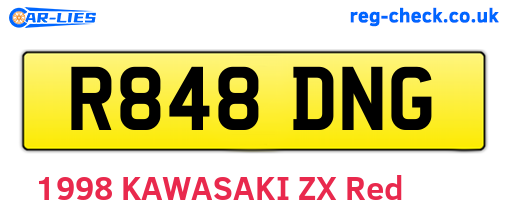 R848DNG are the vehicle registration plates.