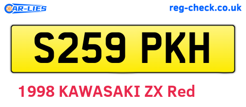 S259PKH are the vehicle registration plates.