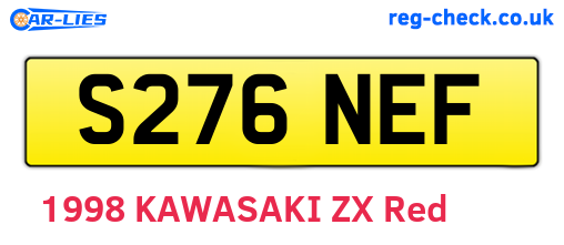 S276NEF are the vehicle registration plates.