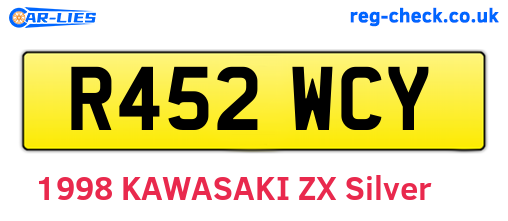 R452WCY are the vehicle registration plates.