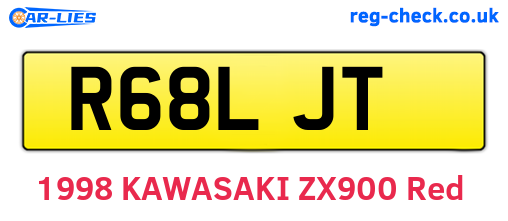 R68LJT are the vehicle registration plates.